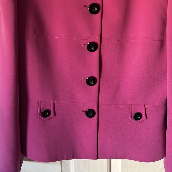 Tahari Five buttons pink magenta collar blazer - Picture 4 of 11